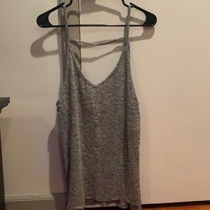 Low cut gray tank top